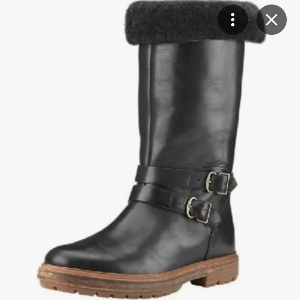 Timberland Black Leather Biker Boots